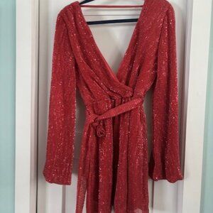 Fuchsia Sequin Mini Dress